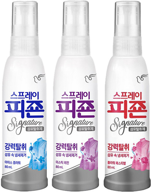 스프레이 피죤 섬유탈취제 80ml X 3종(플라워+미스틱+아이스), 3개