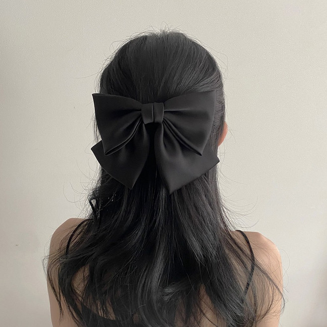 디어망고 왕리본핀 데일리 새틴 풍성 리본 헤어핀 러블리 반묶음