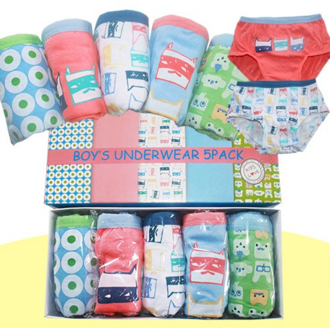 키즈러브 남아용 순면 삼각팬티 액션면 5종세트