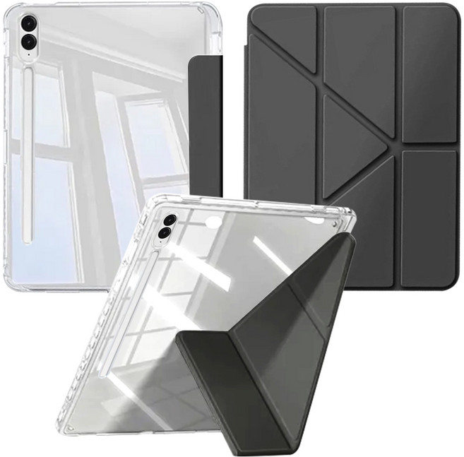 스냅케이스 갤럭시 탭 Y형 스마트 케이스 S펜수납, 블랙