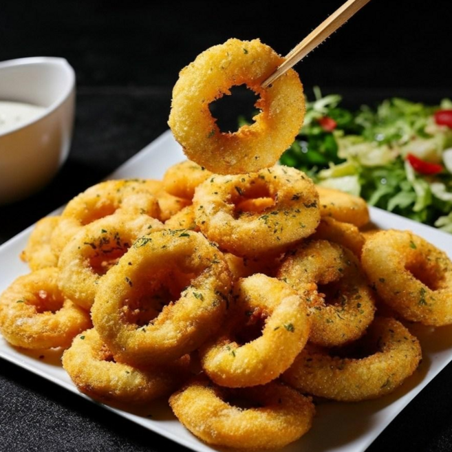 [신선냉동] 오징어링 귀채 솔방울 골라 담은 해물세트 튀김 볶음용, 1박스, 팜팜 솔방울오징어 500g 1팩