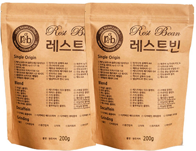 베트남 아라비카 G1, 2개, 200g, 거친입자(프렌치프레소)