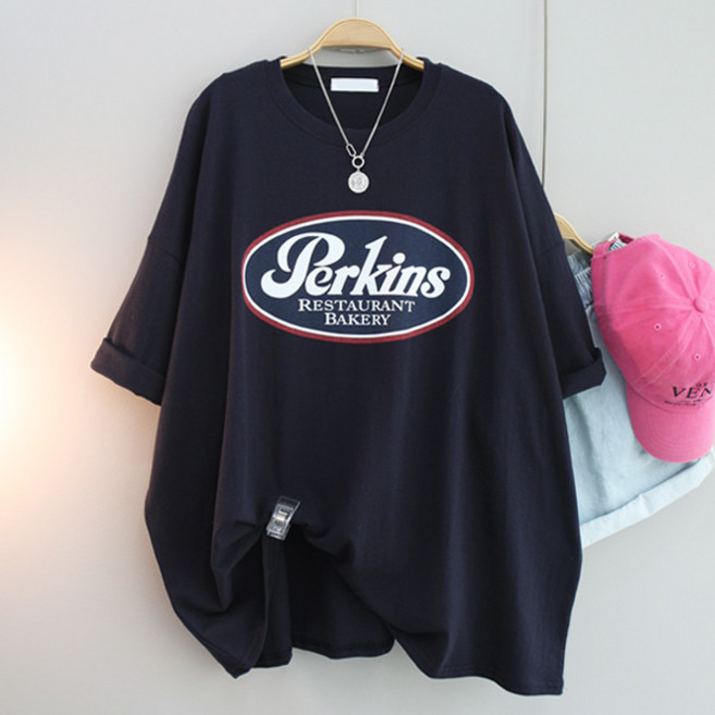 달콩 여성 빅사이즈 여름티 반팔 캐주얼 킨스레터링박스반팔티