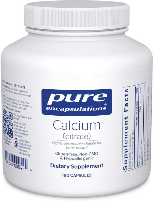 퓨어엔캡슐레이션스 칼슘 시트레이트 180정/ Pure Encapsulations Calcium Citrate Supplement 180 Capsules, 1개, 180정 - 쿠팡