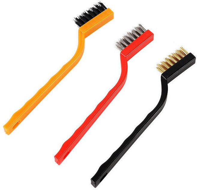 창닦기 3PCS 나일론 강철 구리 와이어 줄 조합 가스 스토브 청소 브러시 브러쉬 ​​죽은 각도 갭 오일을 제, 01 3PCs