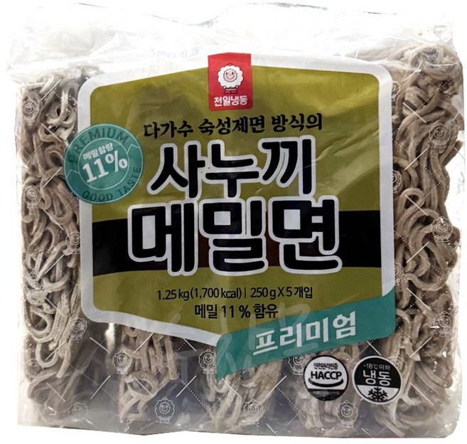 천일식품 프리미엄 사누끼 냉동메밀면 1.25kg(250gx5개), 천일식품 프리미엄 사누끼 냉동메밀면 1.25kg(250, 1.25kg, 1세트