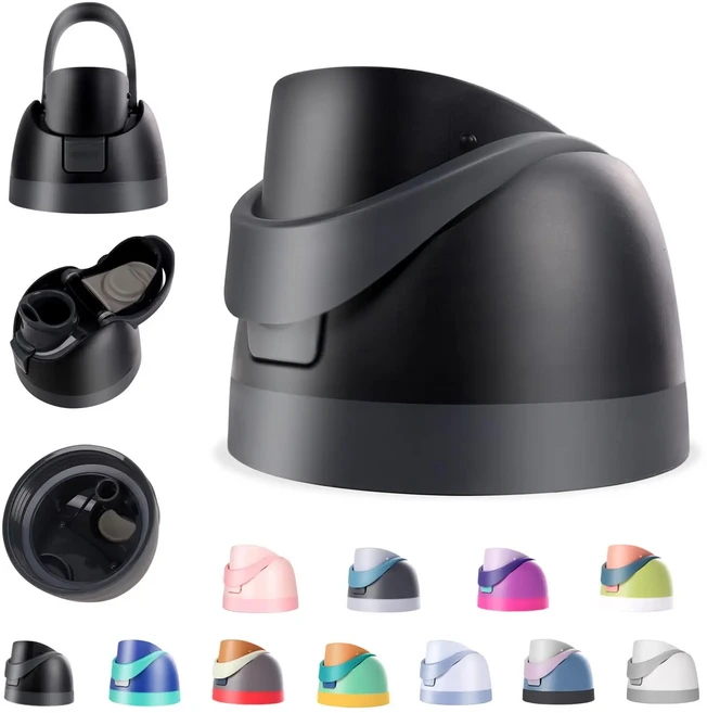 Owala Freesip 물병용 교체 뚜껑 및 캡과 호환 가능 16oz 프리미엄 액세서리, 02 Black