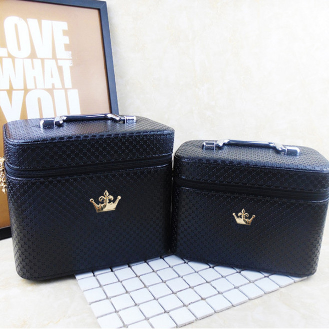 더자카 크라운 뷰티파우치 S + M 세트, 블랙, 1세트