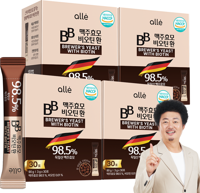 맥주효모 맥주효모환 비오틴 독일 식약청 HACCP, 90g, 4개