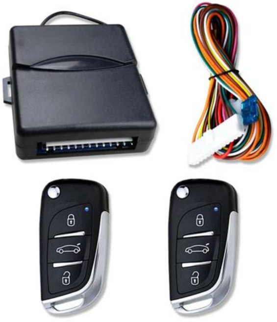 자동차원격시동 경보기 범용 자동차 자동 키리스 엔트리 시스템 단추 시작 중지 LED 키체인 중앙 키트 문짝 잠금 리모컨 잠금 해제