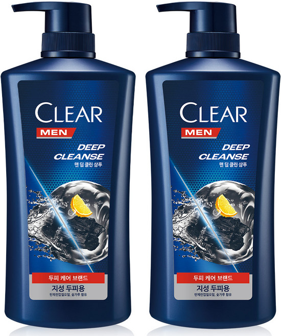 클리어 맨 딥 클린 샴푸, 650ml, 2개