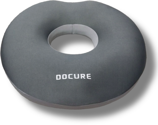 도큐어 메모리폼 기능성 원형 도넛방석, 그레이, 1개