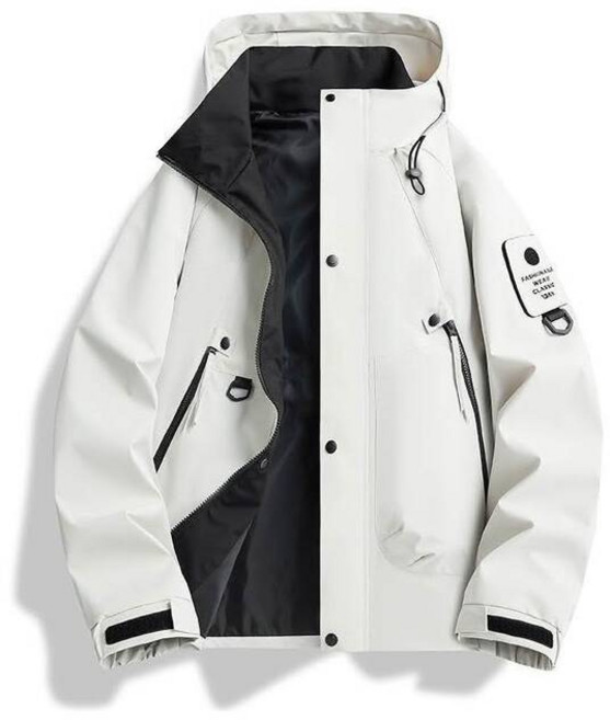 防風保暖防潑水運動外套 連帽大碼機車外套 春秋戶外登山機能風衣 男女寬鬆輕量休閒工裝夾克