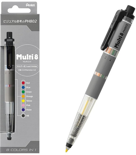 펜텔 샤프 멀티8 색심 8색 XPH802