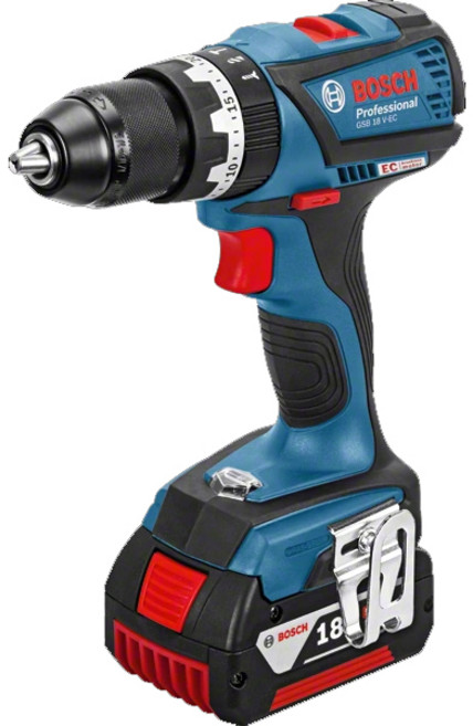 博世 GSR 18 V-EC 電鑽 起子機 附發票 金屬夾頭 原廠保固, 1個, 單機+4.0單電池+充電器+提箱