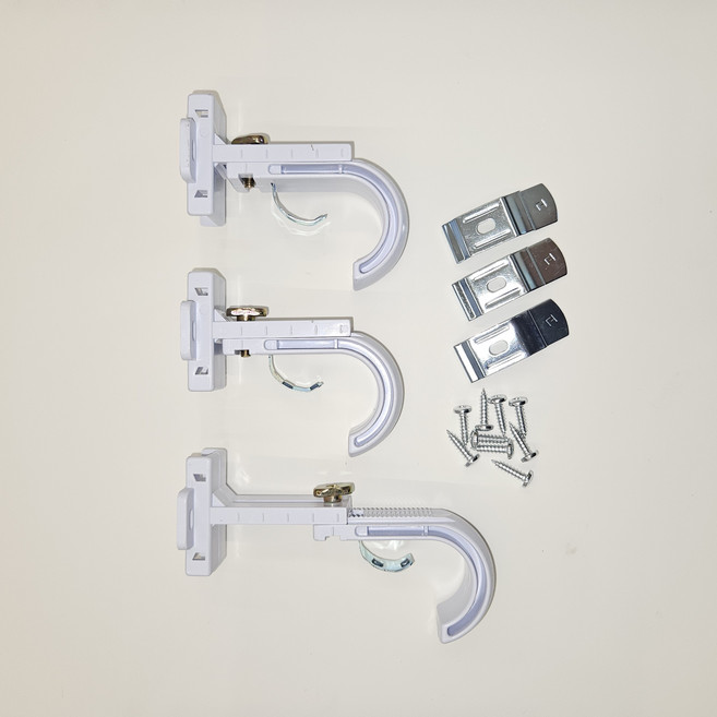 커블 플라스틱 커튼봉 조절브라켓, 1개, 화이트35MM 1set