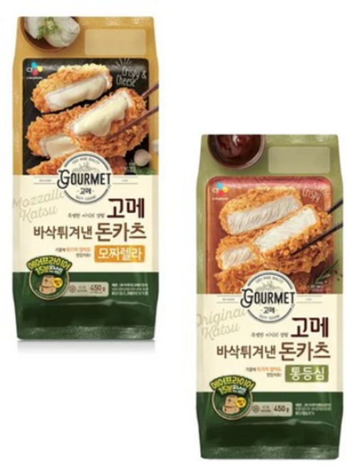 CJ고메 돈카츠 3팩(통등심X2+모짜치즈), 450g, 1세트