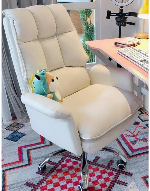 Easy Life 家居館 幸福電競椅 加大款辦公桌椅 高度可調整電腦椅, 雪地白