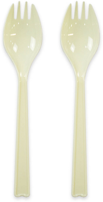 일회용 스포키 포카락 스푼 포크 일체형, 1개, (개별포장)아이보리, 2000개입