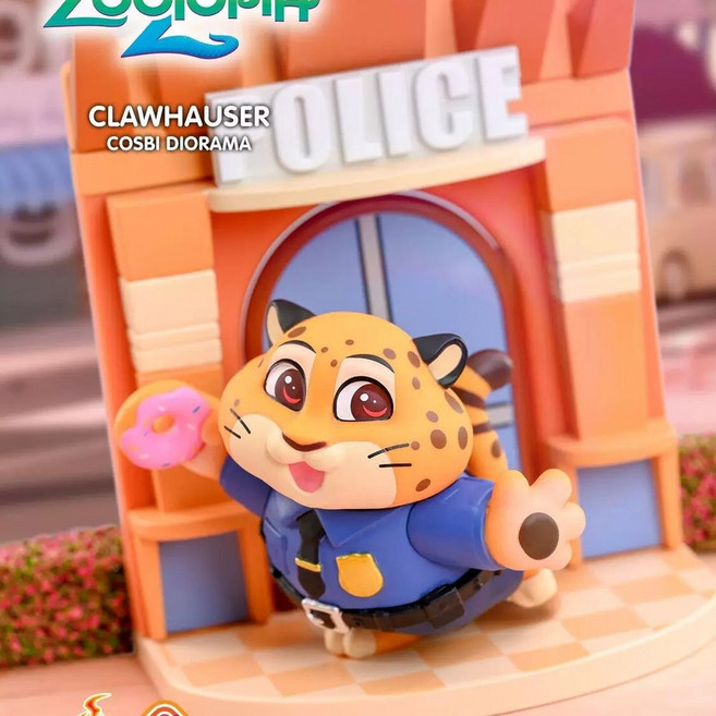 6세트 핫토이 Hot Toys 주토피아2 미니 코스비 피규어, C. 장교 레오파드 개봉 확인 아이템, A. Zootopia 2 COSBI 장면 시리