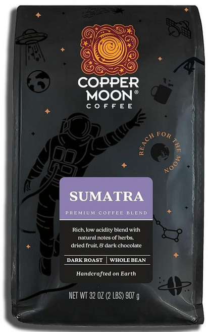 Copper Moon 다크 로스트 수마트라 블렌드 원두 커피 2파운드, 32 Ounce (1팩), 907g