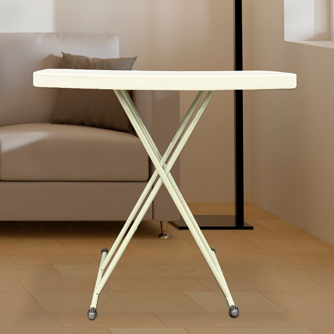 연필트리 브로몰딩 사무실 가정용 다용도 접이식테이블, 화이트 높이조절 테이블 76cm