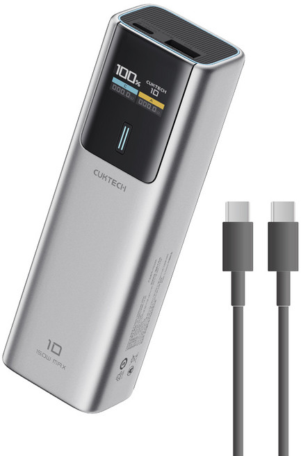 酷態科 10號電能棒 PB100P 行動電源 10000mAh 150W 總功率 100W 單口, 1個, 金屬灰-台灣BSMI+大陸CCC雙認証,酷態科 10號 行動電源-保固7天, 金屬灰