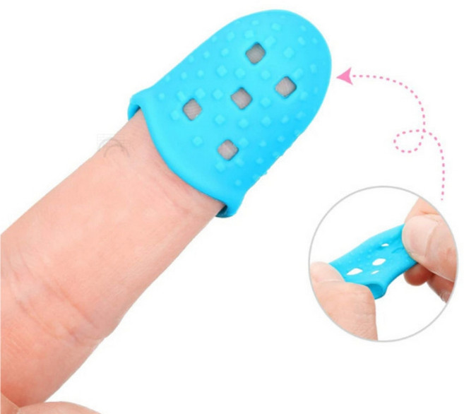 손가락 보호 실리콘 골무 1P, 색상선택, 블루