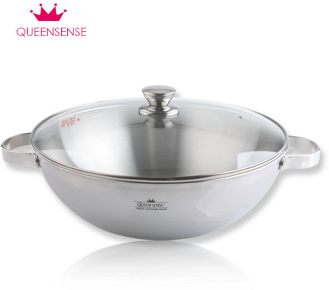 퀸센스 웰빙 IH 통3중 스텐레스 웍 36cm, 1개