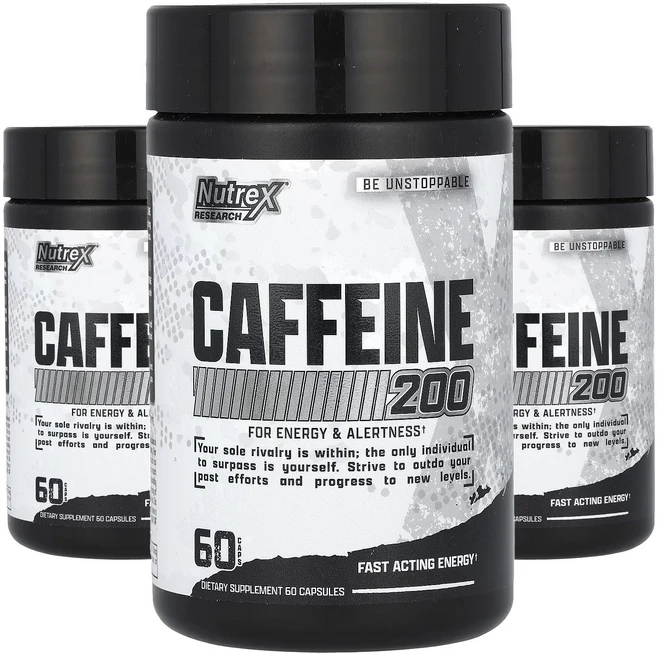 뉴트렉스리서치 카페인 200 캡슐, 60정, 3개 - 쿠팡