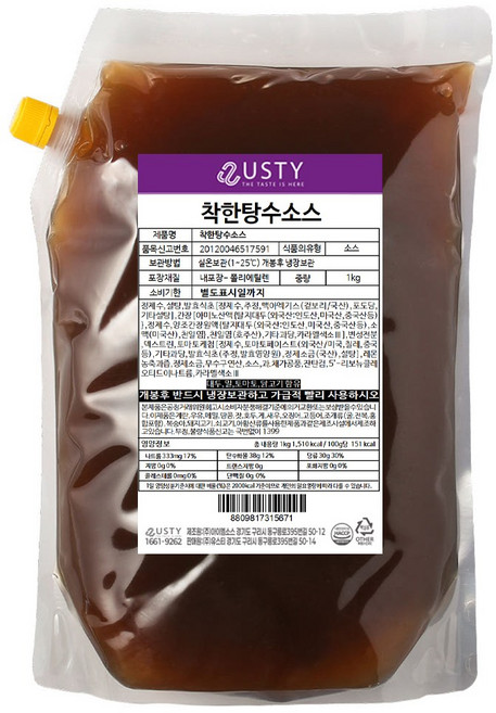 착한 착한탕수소스 꿔바로우, 1개, 1kg
