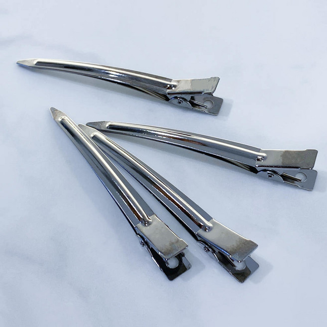 앞머리 스타일링 헤어핀셋 (헤어스타일링 집게핀 올림머리용 집게핀 짧은머리용 짚게핀), 1세트, 실버 4p