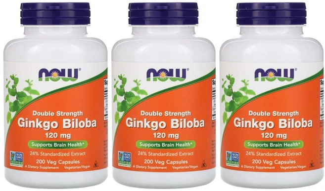 [2+1] Now Foods 나우푸드 징코빌로바 120 mg 200정 은행나무 추출물 더블 스트렝스 3개 - 쿠팡