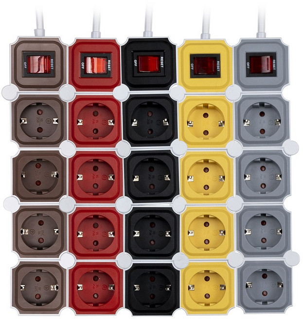 파워존 메인일반알루미늄 멀티탭 4구, 3m, 레드, 1개