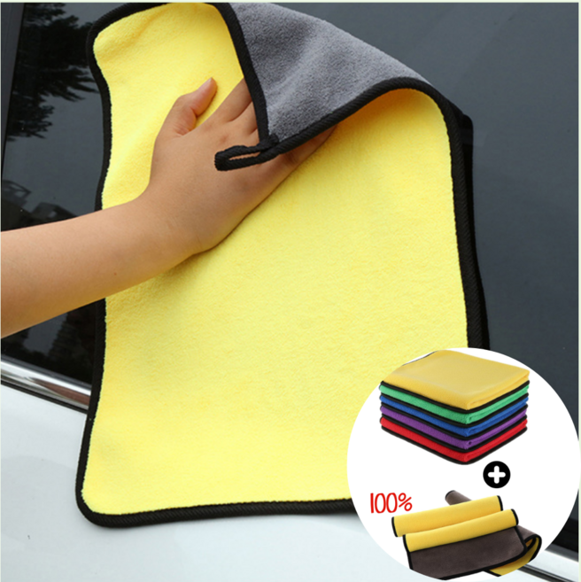 다온웨이 소형4P+대형1P 고흡수 다용도 초극세사 청소 세차타월, 1세트, 노,파,빨,보,녹