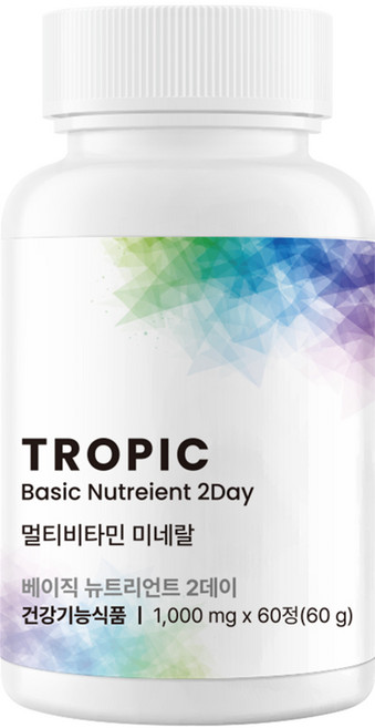 Tropic 베이직 뉴트리언트 2 데이 올인원 종합비타민, 1개, 60정