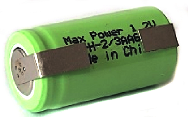 MAX POWER 2/3AA 1.2V 단자타입 Ni-MH 니켈수소 배터리 충전지 충전배터리, 1개, 1개입