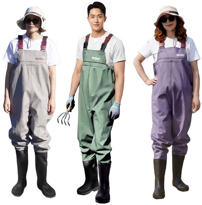 갯벌 해루질 낚시 가슴장화 전신 장화 고급형, 280, 카키