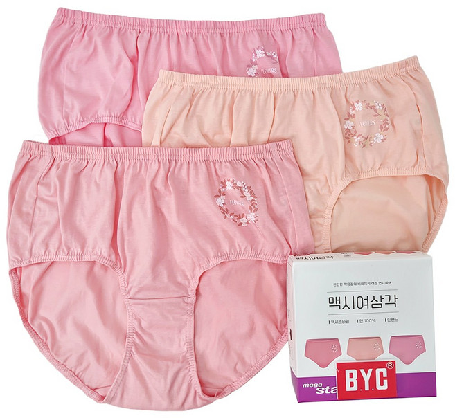BYC 순면 100% 빅사이즈 여성 부인용 면스판 맥시 퀸즈 팬티
