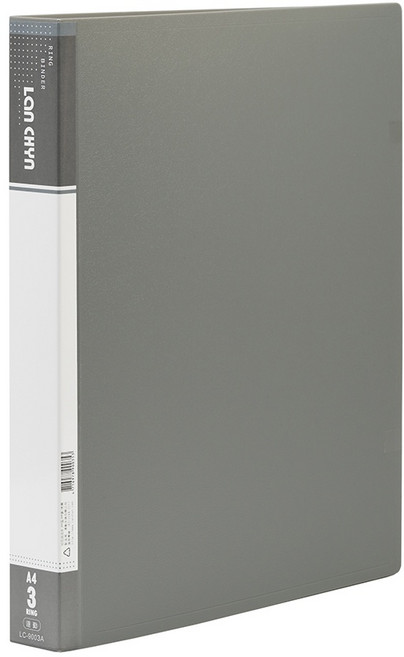 連勤 PP 圓型夾 加厚版, 灰色,LC-9003A｜三孔, 1個