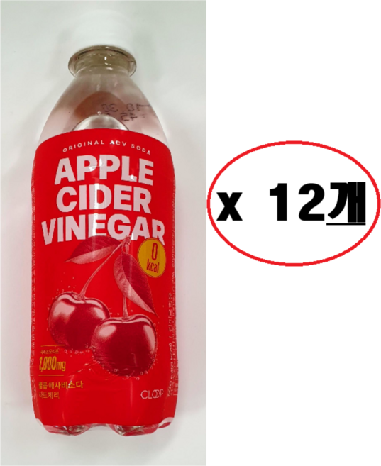 클룹 애사비소다 타트체리 탄산음료, 500ml, 12개