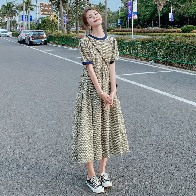임산부 수유용 원피스 여성 여름 흡착 수유 패션 임산부 롱 원피스 JXH
