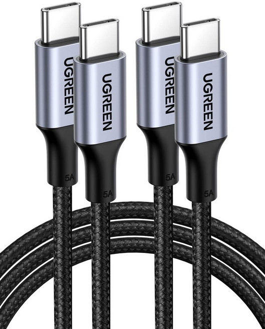 UGREEN USB Type C PD 100 W5A USB C to USB C iPhone 15 MacBook Pro Matebook iPad Xperia Galaxy, 1개