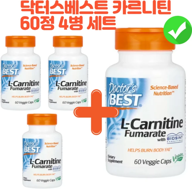 닥터스베스트 엘 카르니틴 푸마레이트 바이오신트 855mg, 60정, 4개 - 쿠팡