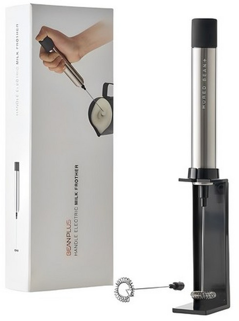 빈플러스 핸들 전동 우유거품기, 혼합색상, 1개