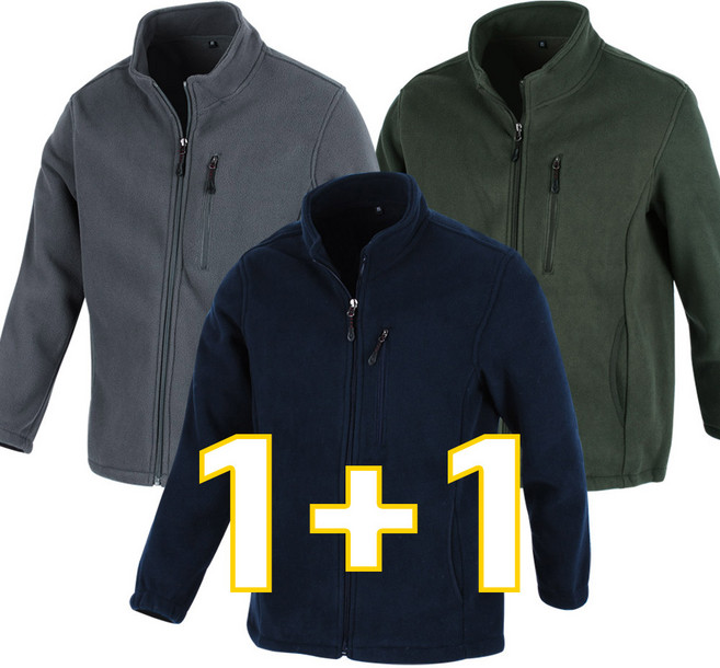 1+1 폴라 플리스 기모 집업 점퍼 후리스 등산복 작업복 일상복 빅사이즈