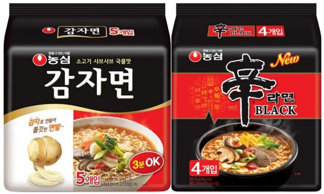 농심 감자면 + 신라면 블랙 번들 봉지라면, 1세트