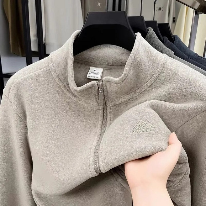 TIMEPURE 봄 가을 폴라 플리스 남성 점퍼 기모 트레이닝 캐주얼 뽀글이 부클 하이넥 보온 도톰한 아웃도어 스포츠 기모 후리스 아우터 긴팔 빅사아즈 집업 자켓 겨울 이너 코디