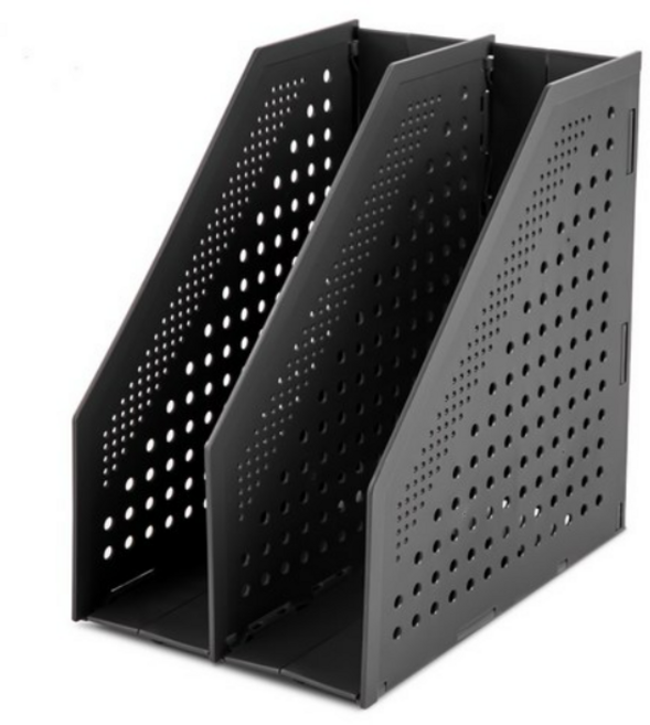 델리 2단 폴딩식 데스크 파일 꽂이, 01 2단 (Black) x 7개