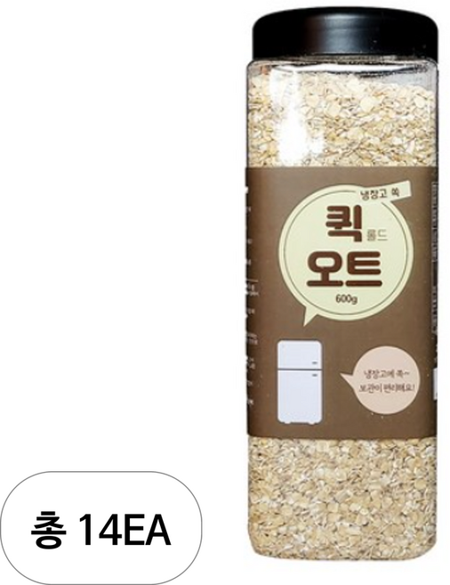 냉장고쏙 퀵 롤드 오트, 600g, 14개